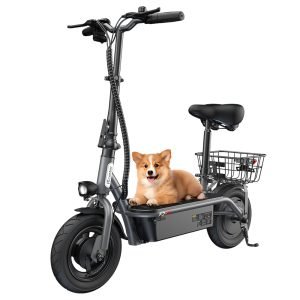 iScooter F2 Electric Scooter with Seat & Rear Basket
