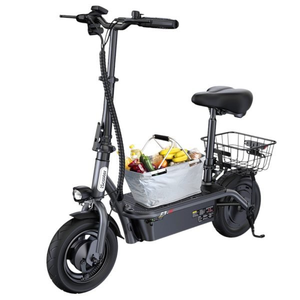 iScooter F3 Electric Scooter with Seat & Rear Basket - Image 2