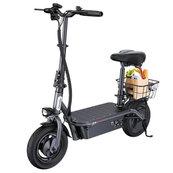 iScooter F3 Electric Scooter with Seat & Rear Basket - Image 3